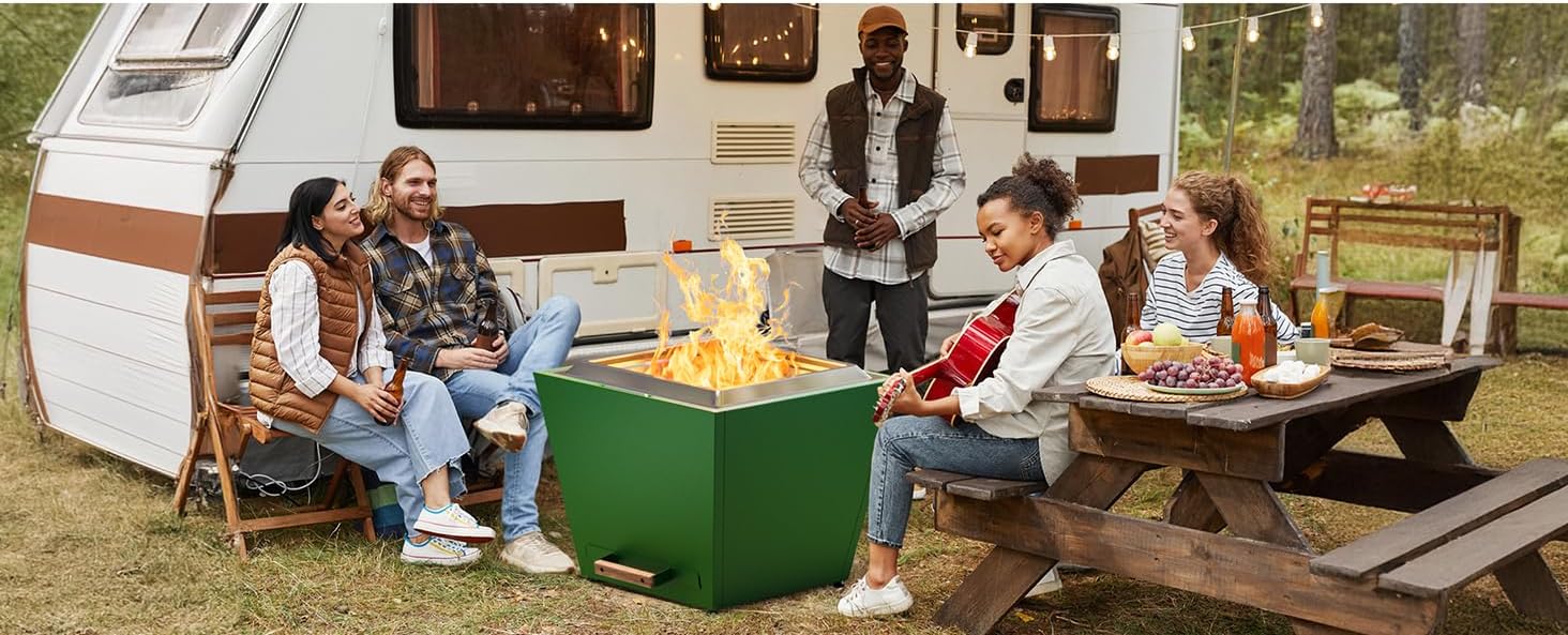 LifeSky 25 Inch Smokeless Fire Pit: Portable Outdoor Fire Bowl with Pull-Out Ash Pan & Low Smoke Design - Adjustable Feet for Camping Backyard Patio RV Travel Use