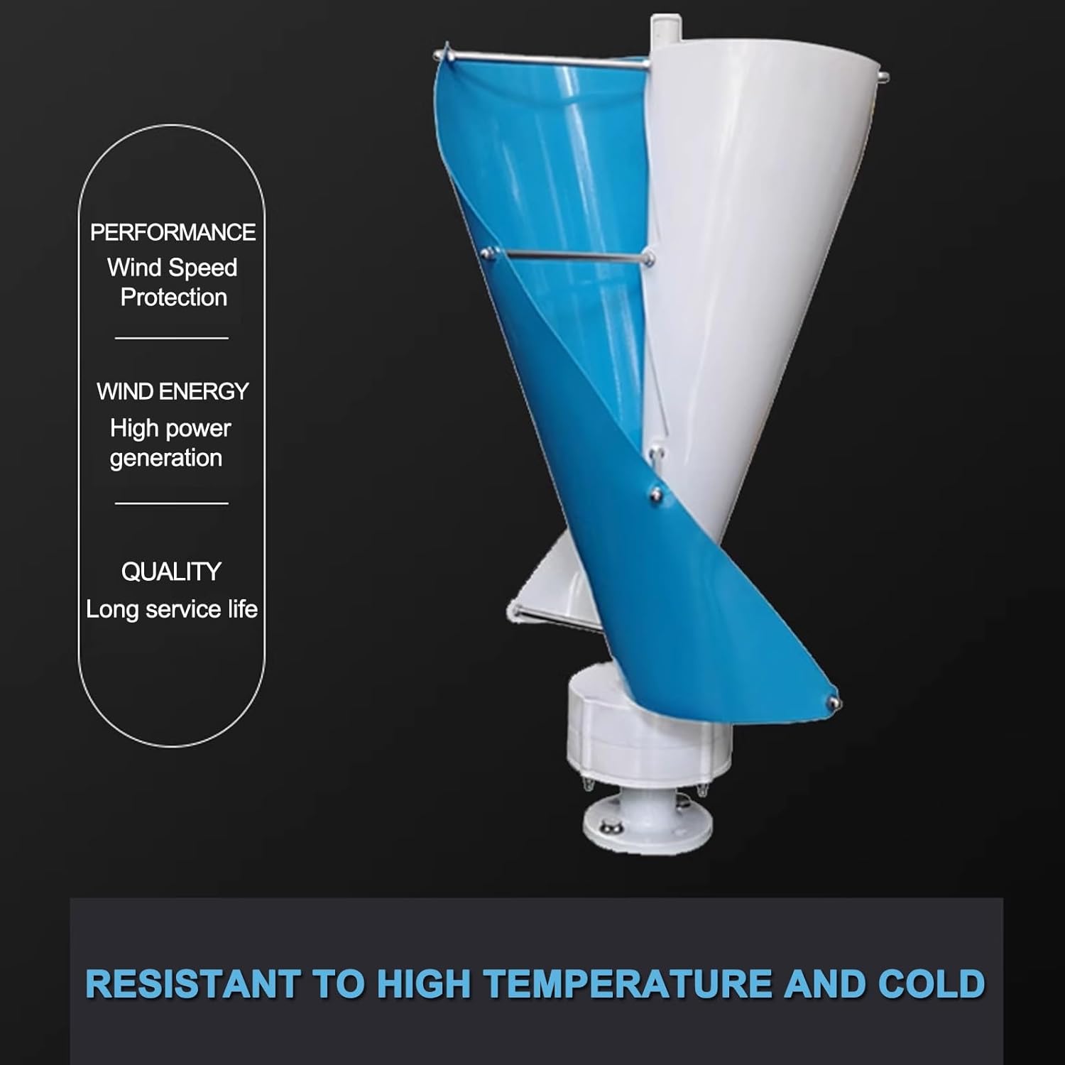 100w Spiral Wind Turbine Generator, Small Wind Turbine Generator with Vertical Axis for Engineering, Breeze Start Suitable for Home, Outdoor Engineering Wind Turbine Generator, 12v Voltage