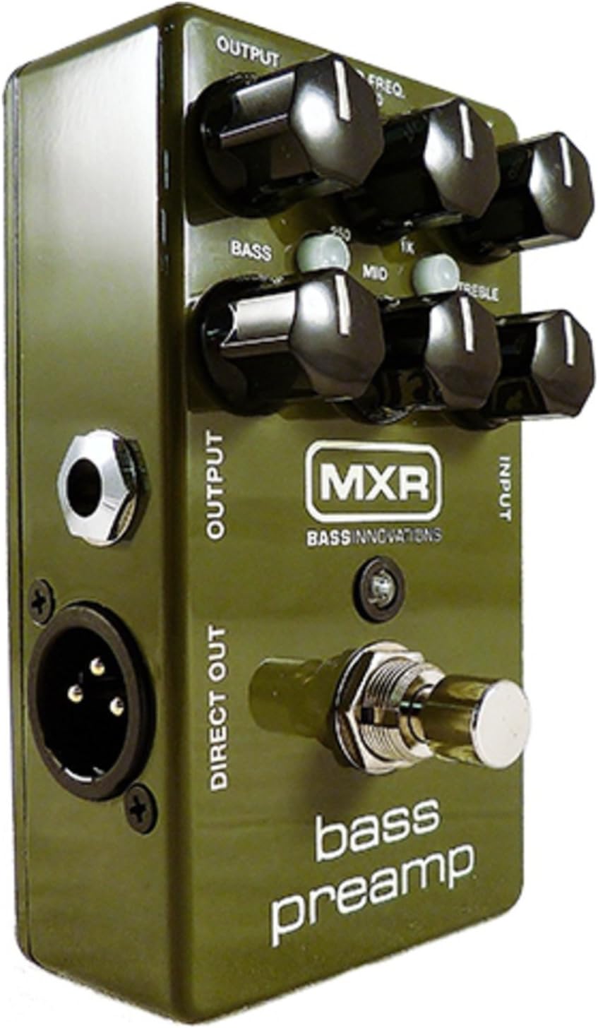 MXR M81 Bass Preamp Pedal Bundle with XLR Direct Out, 3 band EQ and Level Controls w/ 4 Cables
