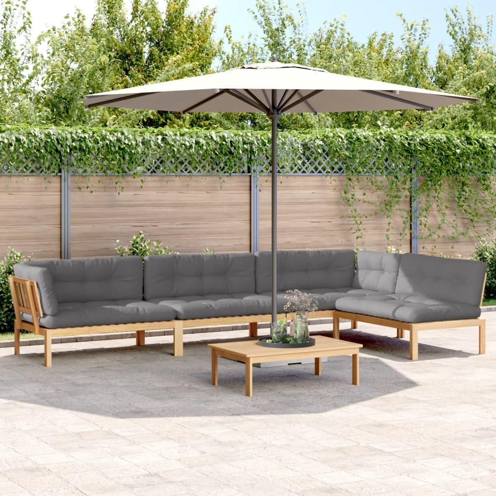 Outdoor Furniture 5 Piece Patio Pallet Sofa Set with Cushions Solid Wood Acacia