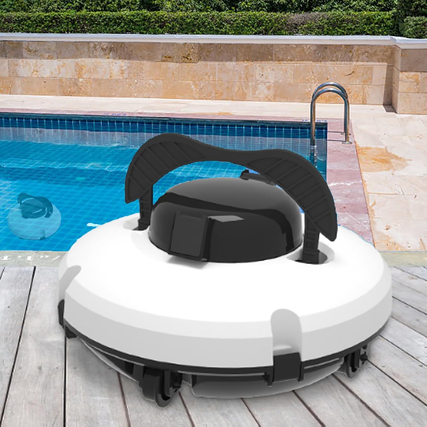 Cordless Robotic Pool Cleaner, Ultra Strong Suction Pool Cleaning Robot Pool Vacuum Cleaner, Lasts 120 Mins, Self-Parking, Pool Vacuum Inground Pools,220V