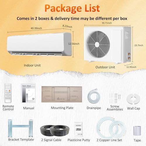 18000 BTU Mini Split Air Conditioner & Heater, 230V Ductless Inverter AC System with Heat Pump, Quiet 25dB Operation, Auto Clean, Energy Efficient for Home & Office