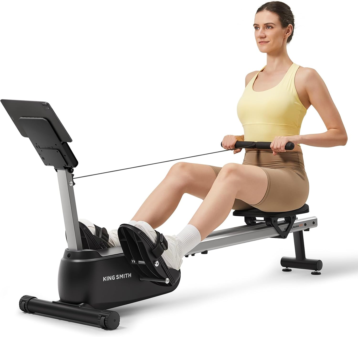 KINGSMITH Magnetic Rowing Machines for Home, 350LBS Capacity, APP Supported, Row Machine with Adjustable Resistance, Compact Rowing Machine Foldable