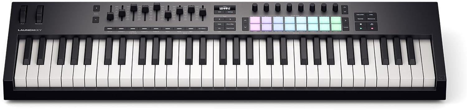 Audiosavings Bundle: Novation LAUNCHKEY 61 MK4 61-Key USB MIDI Ableton Live Keyboard Controller Bundle with Rockville Z50 Z-Style Pro Keyboard Stand+Travel Bag - Adjustable Height + Width