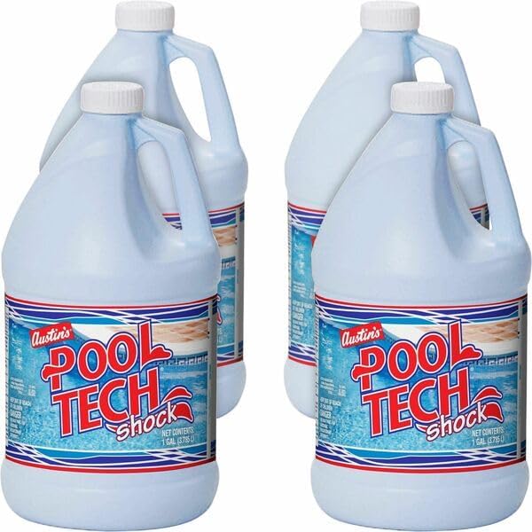 Austin's Pool Tech Pool Shock 12.5% Sodium Hypochlorite, 4x1 Gallon