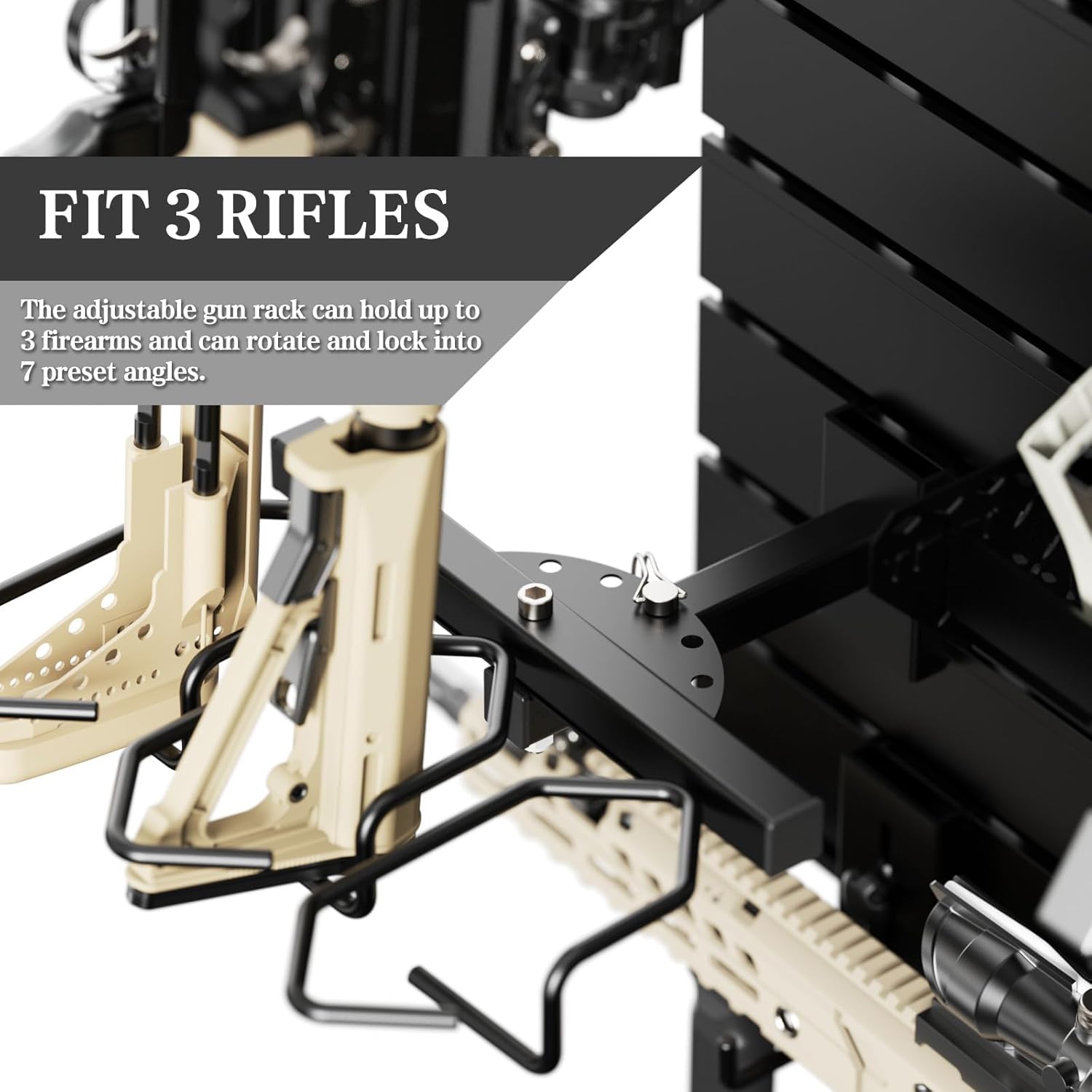 Gun Rack for Wall - Heavy-Duty Aluminium Tactical Rifle/Carbine/Shotgun Storage Wall Mount, Modular Gun Slatwall Panel Mount System - Firearms Accessory Organizer