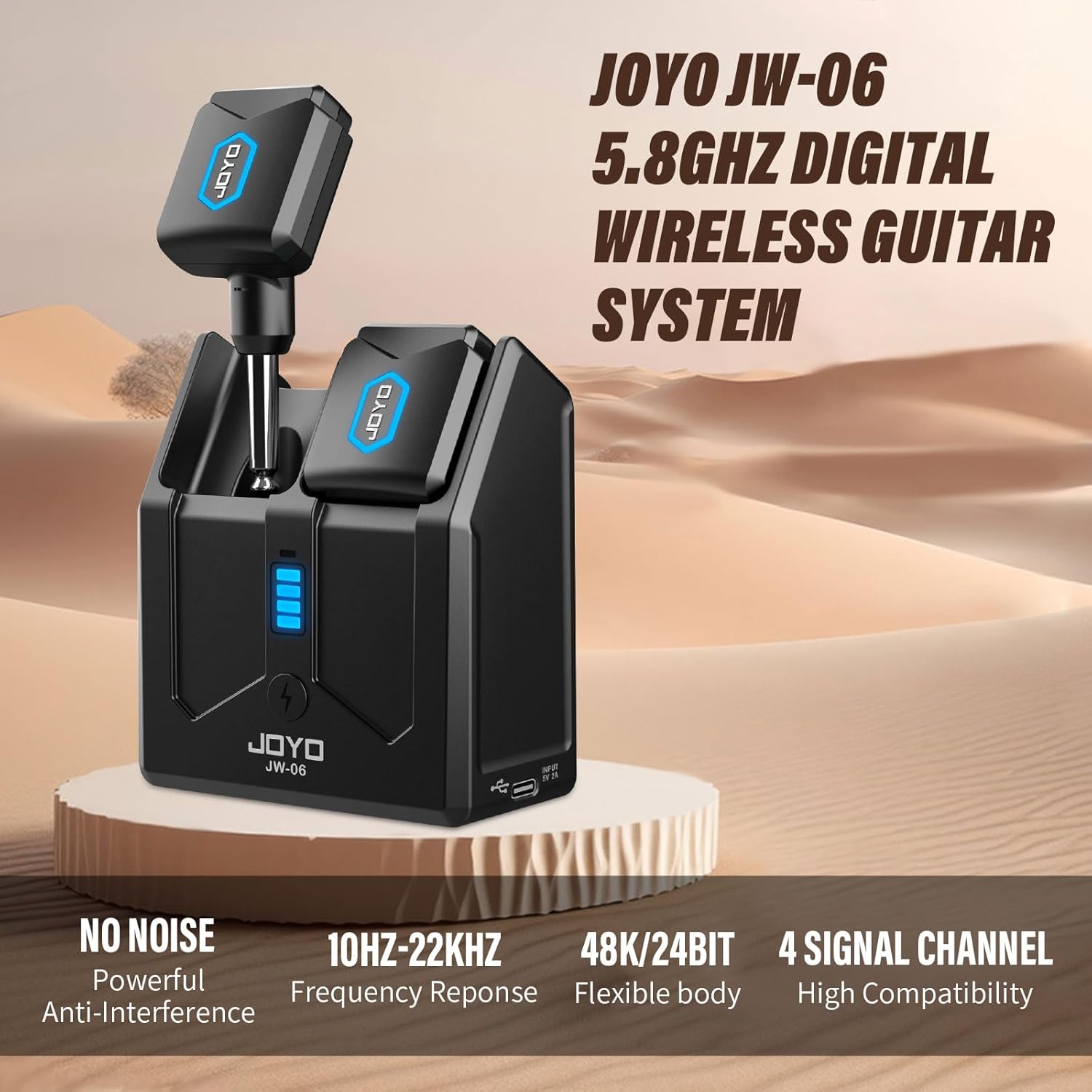JOYO Wireless Guitar System 5.8GHz (JW-06) Bundles with JOYO 40 Watt Acoustic Combo Amplifier (BSK-40)