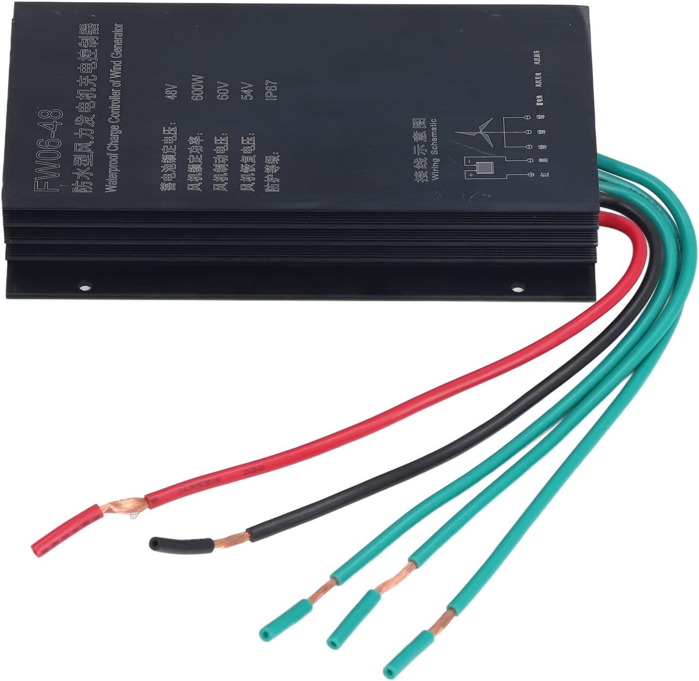 48V 600W Wind Charge Controller, Aluminum Design, Automatic Charging - Integrated Module, IP67 Protection, Wind Turbine Generator Kit Use