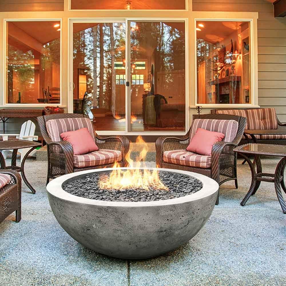 Prism Hardscapes Moderno 4 Concrete Gas Fire Pit (PH-404-3NG), Natural Gas, Natural, 48-Inch