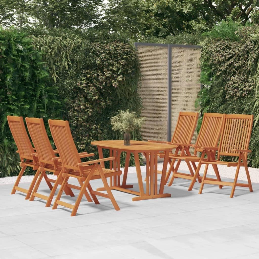 Folding Patio Chairs 6 pcs Solid Wood Eucalyptus,Premium Eucalyptus Wood Reclining Garden Chairs for Outdoor Comfort and Convenience Outdoor Furniture, Outdoor Chairs