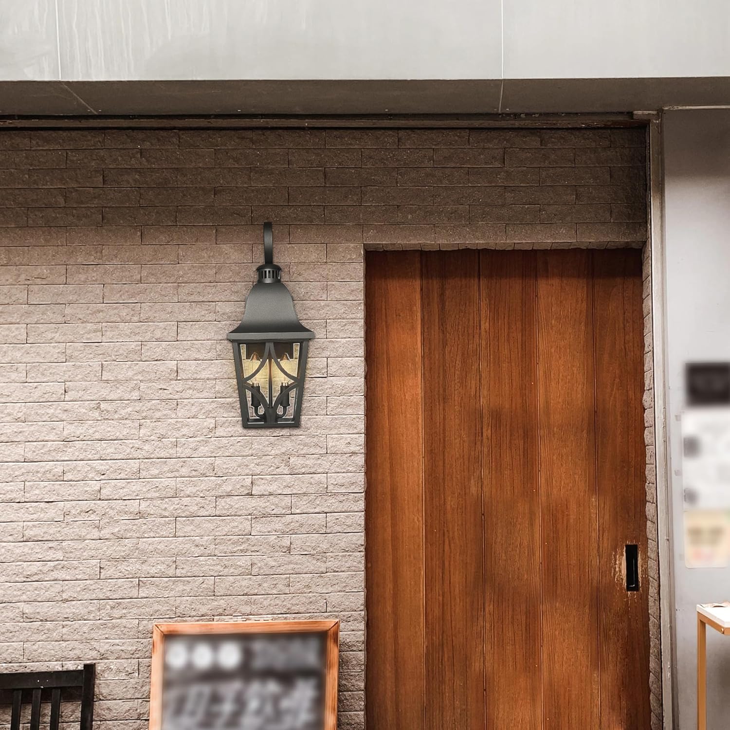 Outdoor Light Fixtures, Outside Lights For House Front Door Exterior Lighting Fixtures, Waterproof Wall Sconce Porch Lights with Clear Glass, Wall Mount Lighting for Garage and Entryway (1 Pack),Black