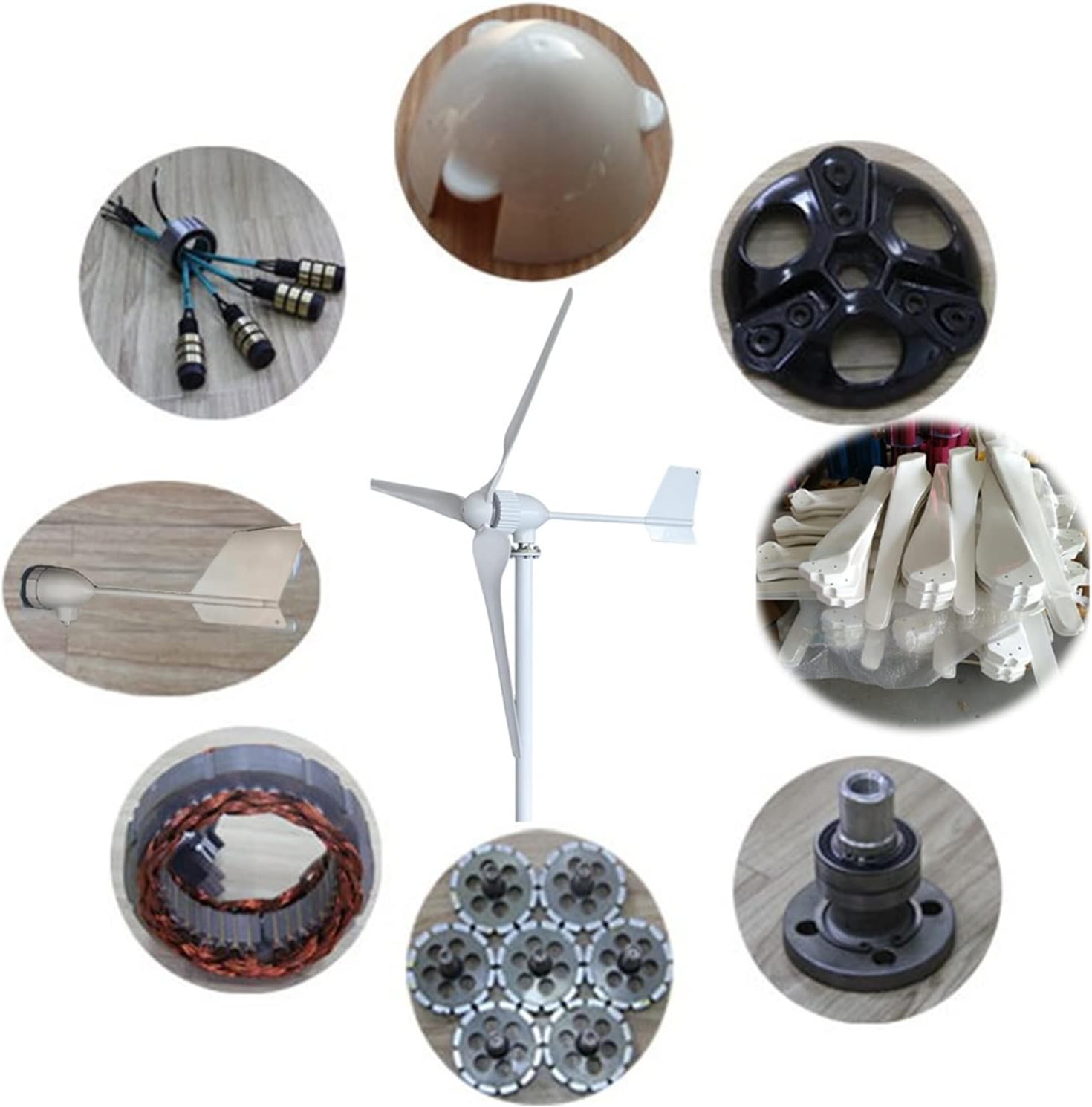 Wind Turbine Wind Turbine Generator 1500W 2000W 24V 48V 3 Blades Horizontal Wind Turbine Generator Windmill With Free MPPT Charger Controller And Off Grid Inverter (Color : Off System, Size : 48V_15