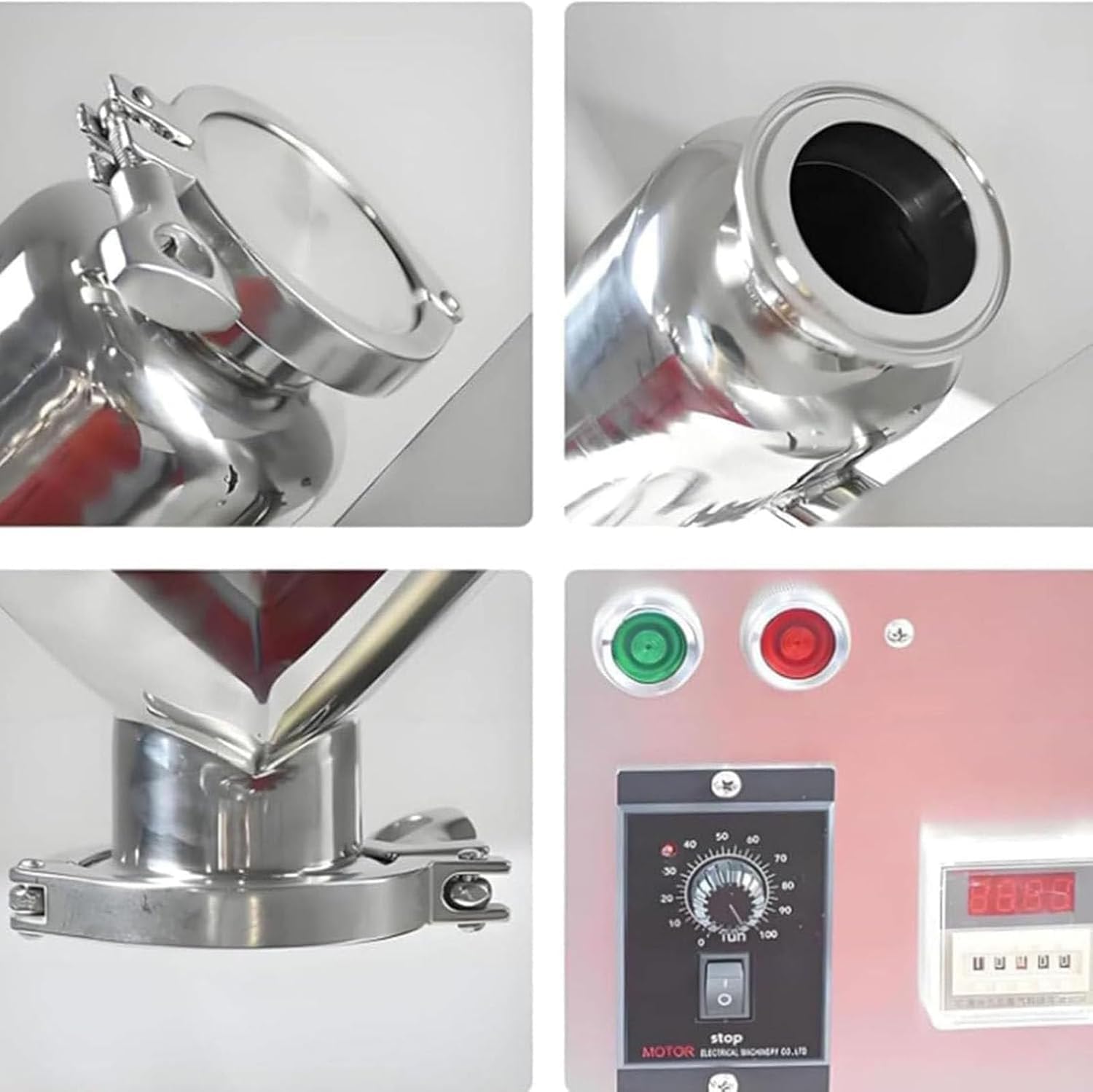 Dry Powder Mixer,304 Stainless Steel Particle Granule Blender,2L Lab Dry Powder Mixer Mixing Machine