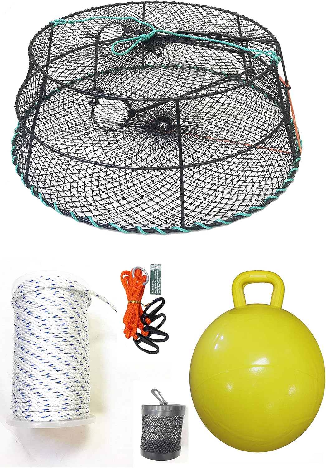 KUFA Sports Vinyl Coated Tower Style Prawn Trap with Prawn Trap Accessory Combo (CT78+PNS5+HA2)