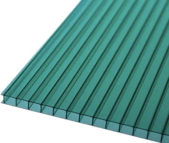 Twin Wall 8mm Polycarbonate Panel -Sheet - Cold-Flexible, Clear, Strong， Shatterproof - All-Weather Outdoor Garden and Greenhouse Covering (2' (W) X 4' (L), Green)