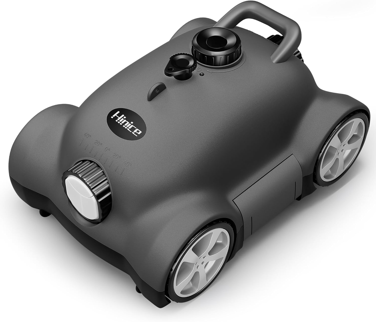Hinice Cordless Robotic Pool Cleaner Vacuum for Flat Pool In/Above Ground-Lasts up to 150 minutes-Top Load Filters,Self-Parking,Waterline Cleaning-Perfect for Pools Up to 2152 Sq.ft in Area Black Grey