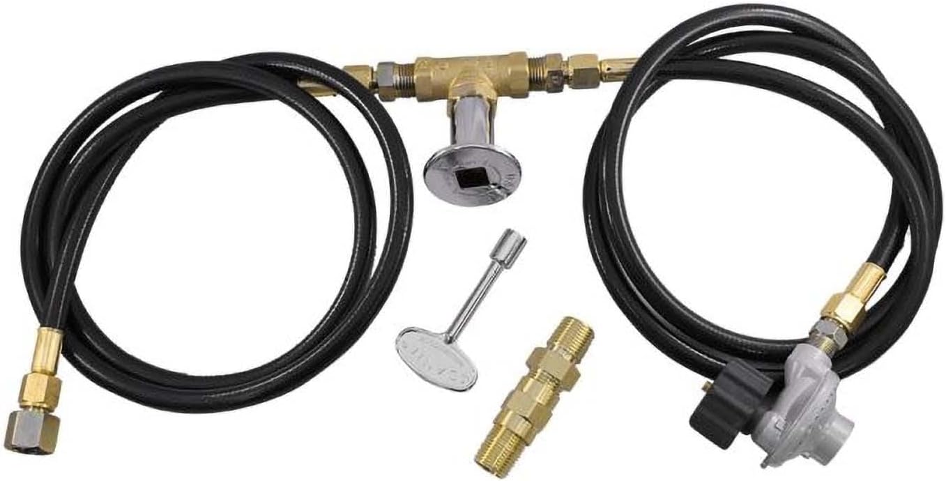 BBQGUYS Signature 36 X 12 Inch Stainless Steel Rectangular Drop-in Fire Pit Pan with Spark Ignition Kit - Propane