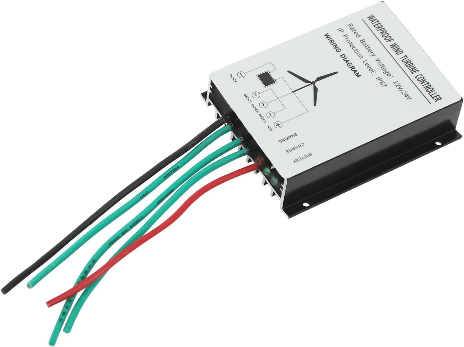 100W Wind Turbine Generator, 12V Wind Power Turbine Generator Kit, 3 Blades Magnetic Levitation Vertical Axis with Controller for Terrace Motor Home Chalet Boat, White