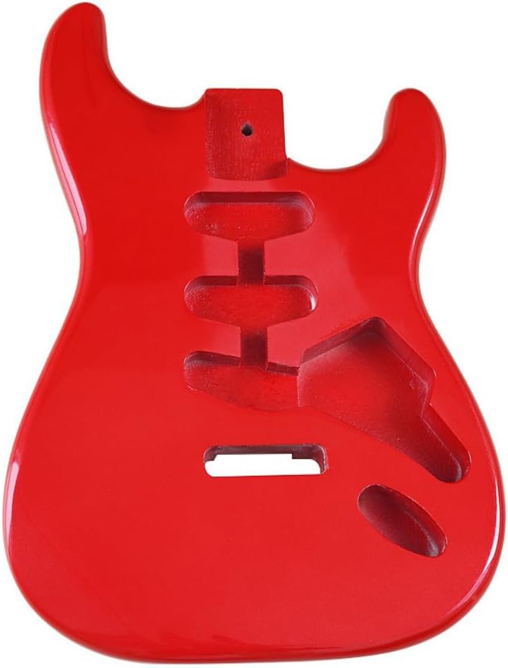 Electric Guitar Body for Fender Strat Stratocaster Guitar Accessory DIY Guitar Body Poplar SSS (Red)
