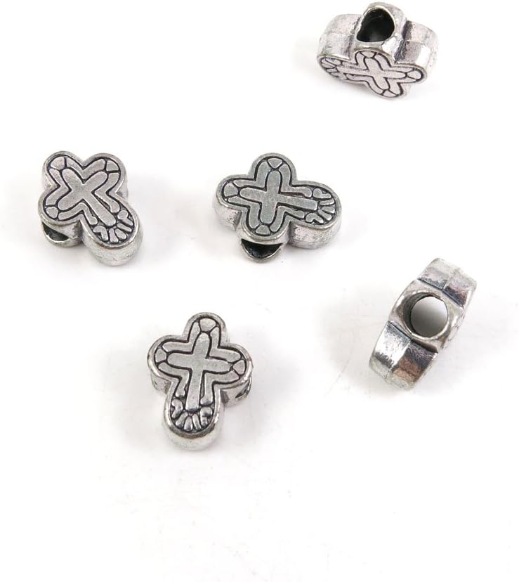 460 Pieces Antique Silver Tone Jewelry Making Charms Findings Fashion Wholesale Supplies Pendant Lots Bulk Supply G4ZI8R Cross Loose Beads
