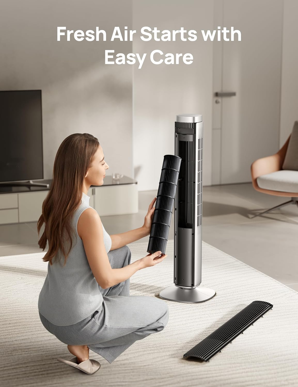 Dreo Tower Fan for Bedroom, Standing Oscillating Fan with 40ft Far Airflow, 25dB Quiet, 12 Speeds, 28ft/s Velocity, Smart Control, DC Motor, 42 inch, 90° Oscillation, 4 Modes, 12H Timer, Pilot Pro S