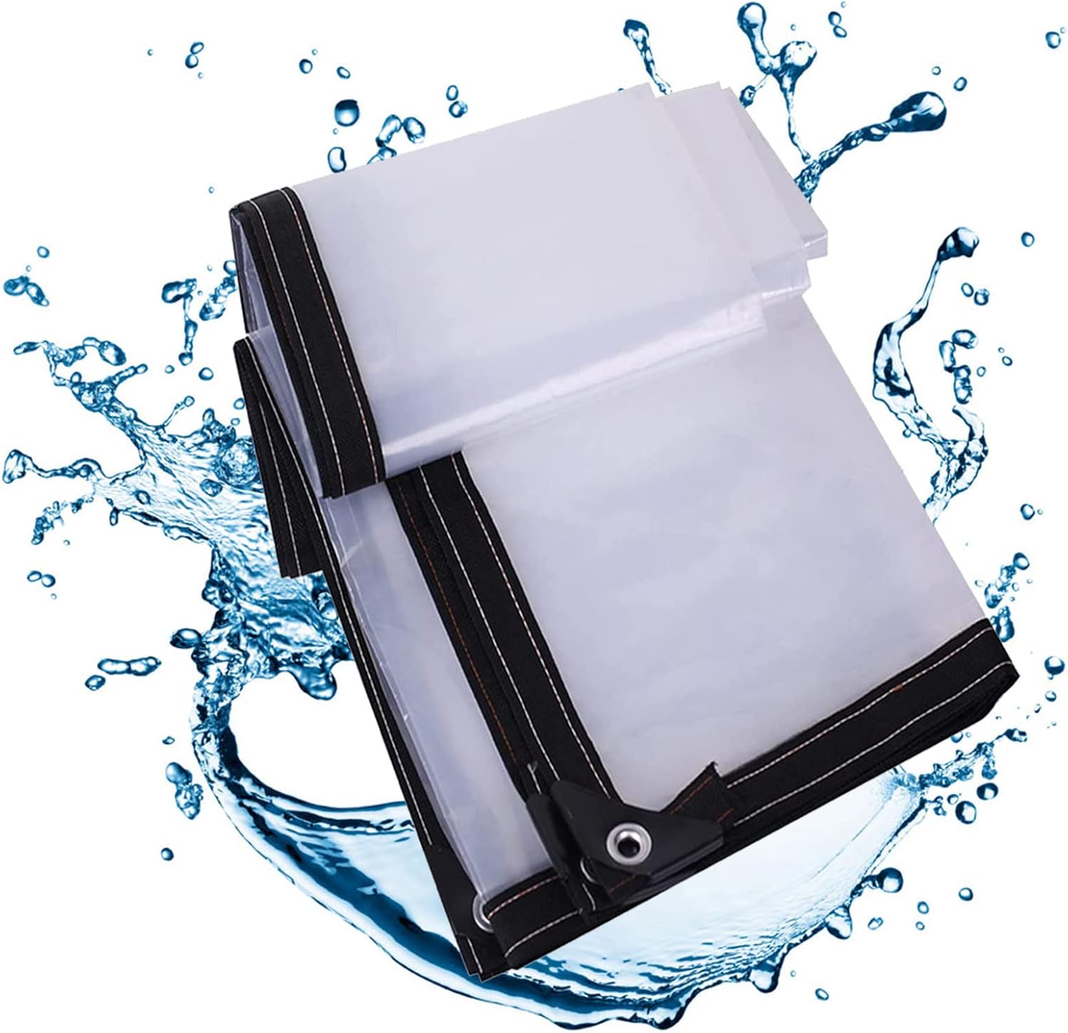 Heavy Duty Clear Tarps with Rustproof Gommets 13x23ft, Waterproof Greenhouse Tarp, Uv-Ray Clear Greenhouse Plastic Cover for Greenhouse Balcony Garden Patio