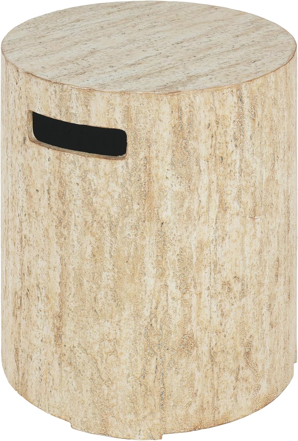 GDFStudio Propane Tank Cover Outdoor MgO Tank Holder Ribbed-Cylindrical Shape Tank Storage Side Table for Gas Fire Pits Gas Tank Holder Storage for 20 lb Propane Tanks, 16