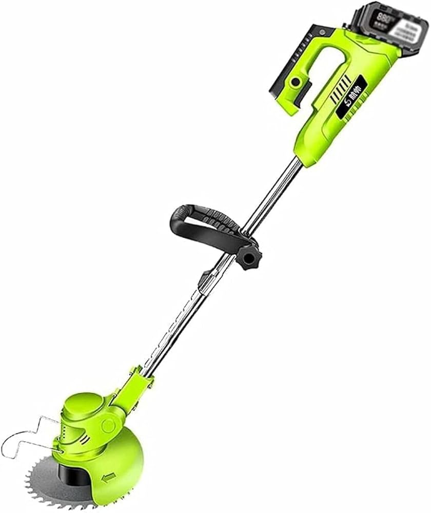 Small Household Electric Lawn Mower Handheld Multifunctional Cordless Lawn with Adjustable Handle 36V / 14000mA