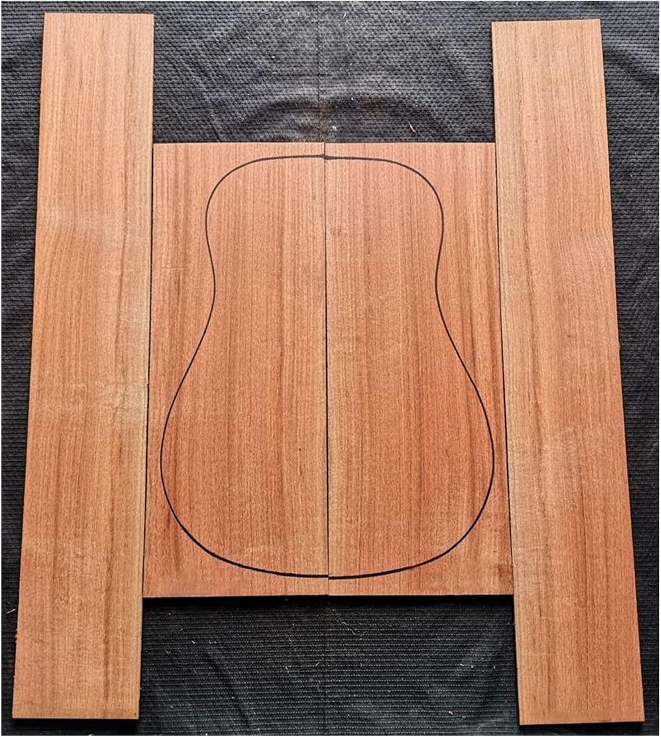 Black Walnut Ebony Guitar Full Veneer Back Side Guitar Production Material DIY Guitar Kit (Color : 1)