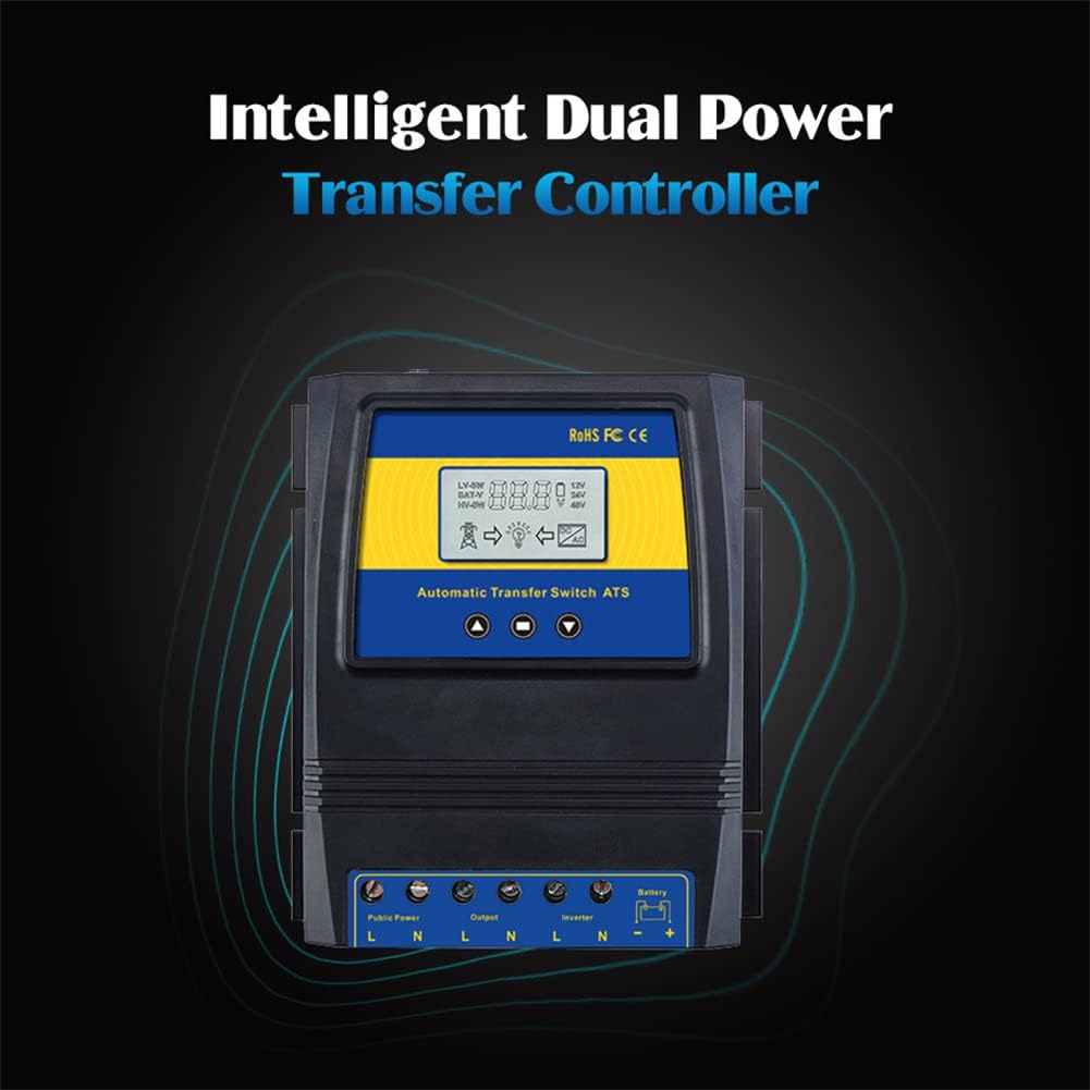 Intelligent Power Transfer Controller DC 12V 24V 48V AC 110V 220V Automatic Switch Solar Wind System