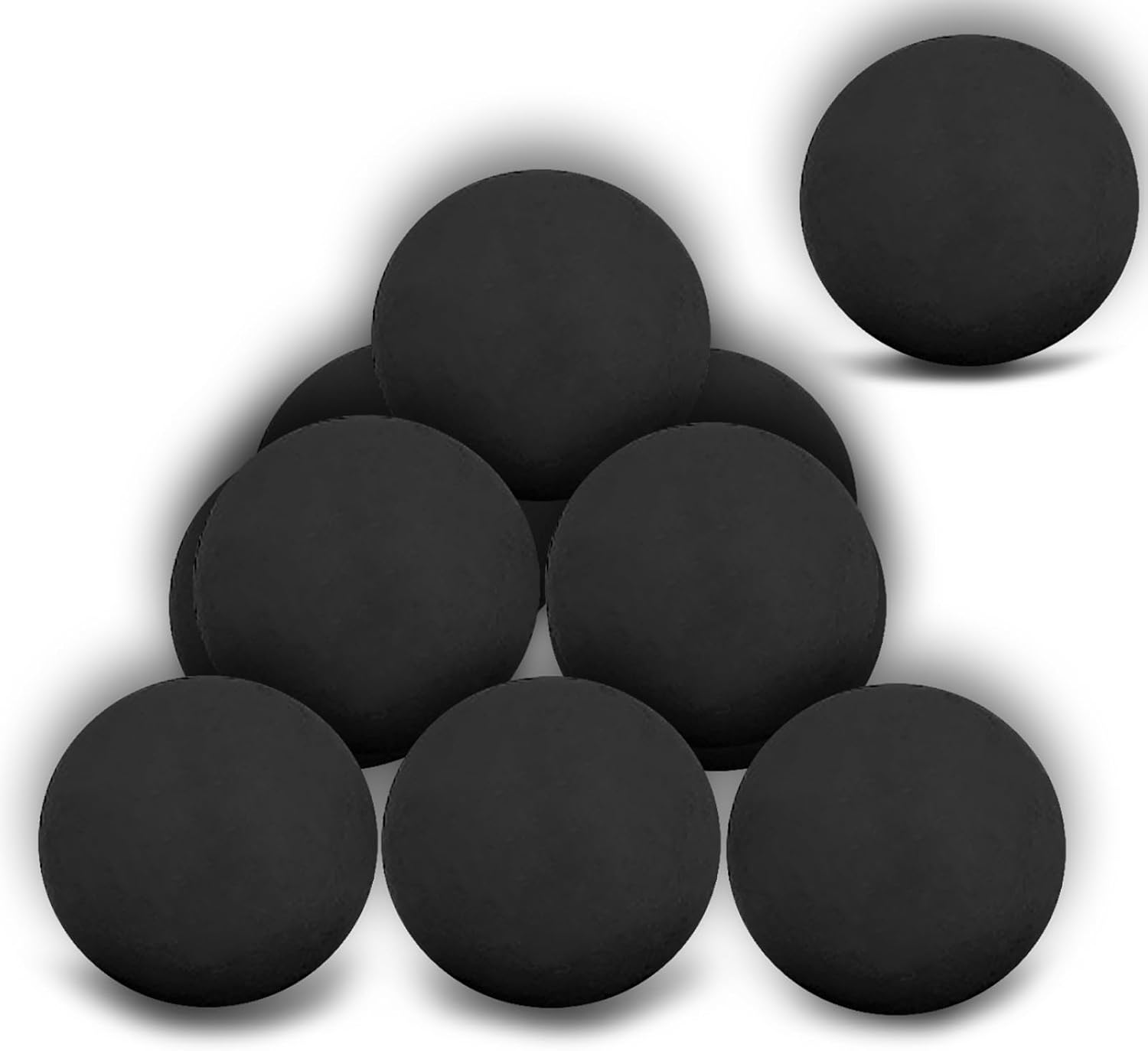 Zhenx Ceramic Fire Balls, 4 Inch, Set of 12 Round Fire Stones, for Indoor and Outdoor Fire Pits, Fire Bowls and Fireplaces, Black