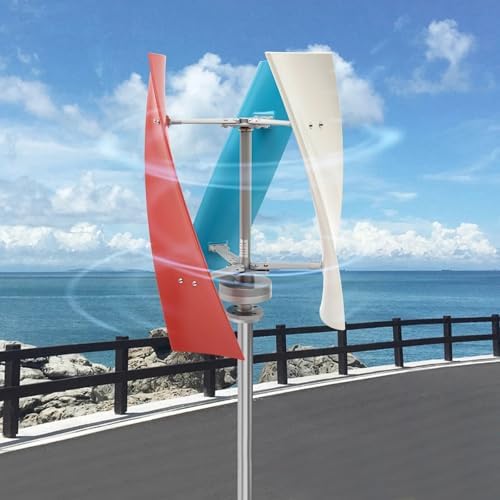 2000W Vertical Axis Wind Turbine Generator Kit, 2KW 3-Blade Permanent Magnet Wind Power System, 12/24V with Controller, Quiet Design for Home, Boat, Street Lighting