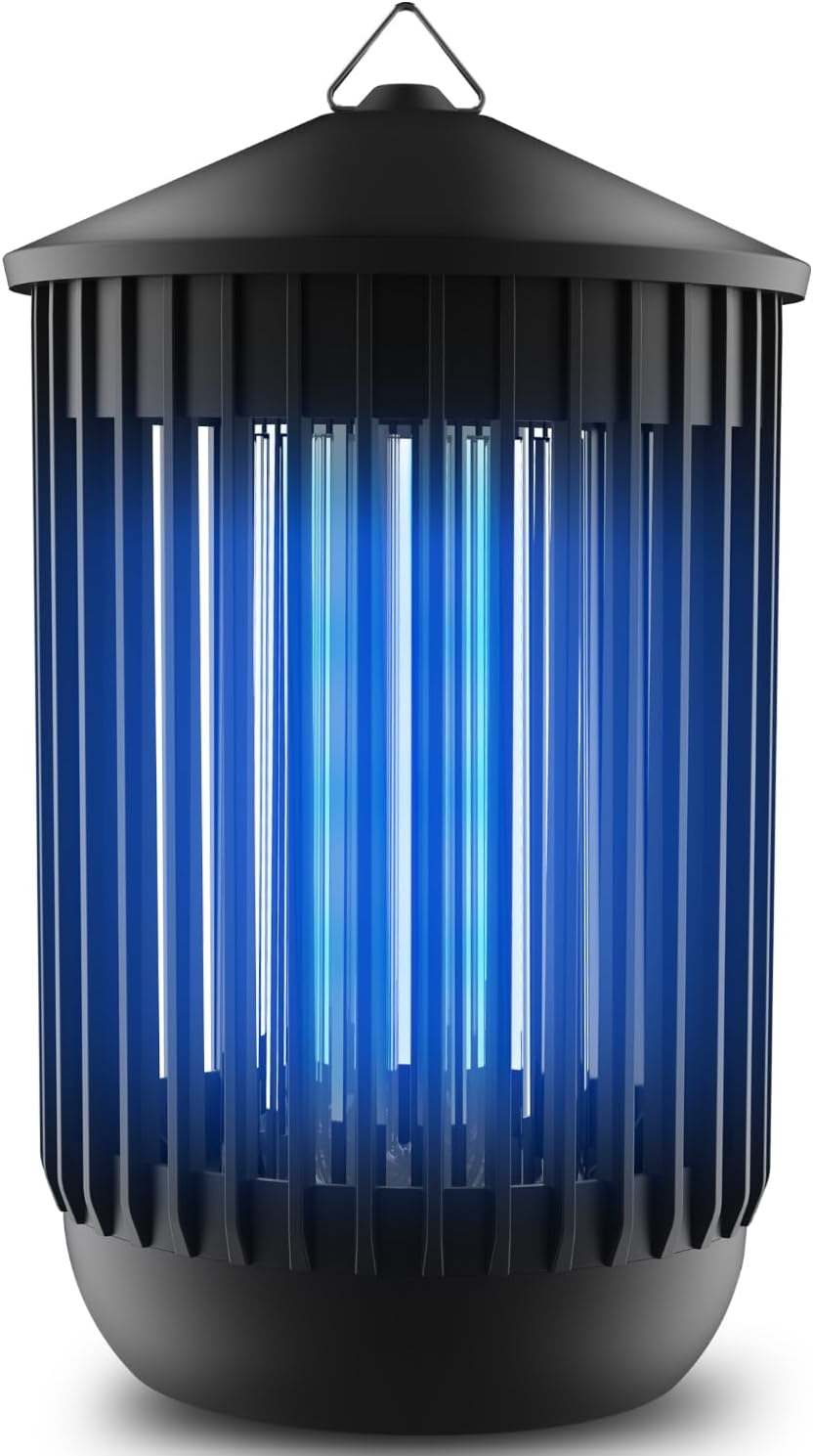 Electric Bug Zapping Lamp, Indoor Outdoor Mosquito Zapper, Black, ABS Plastic, 12x8x12 Inches, Battery-Powered