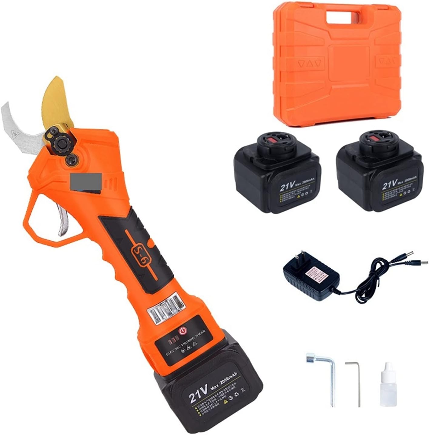 Electric Pruning Shears, 21V 16.8V Cordless Pruner Lithium-ion Pruning Shear Efficient Scissors Bonsai Electric Tree Branches Garden Tools S-6 28mm 32mm