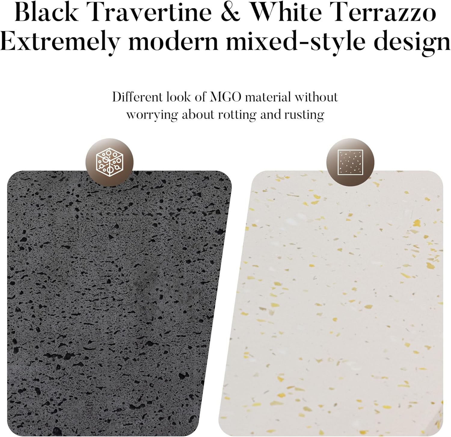 COSIEST Outdoor Propane Fire Pit Table w Compact Ledgestone 19-inch Square Graphite Base with Waterproof Cover, Certified, 40,000 BTU, Free Lava Rocks, Touch-up Pen, Fits 20lb (Grey&White)