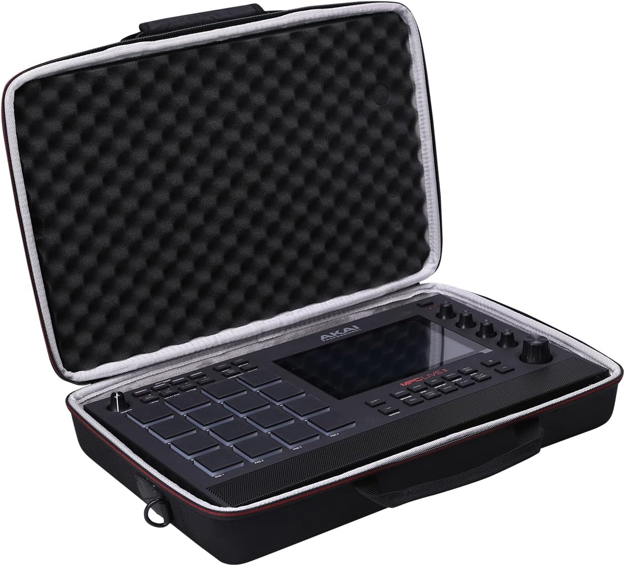 LTGEM Case Compatible with AKAI Professional MPC Live II/Live Drum Machine with Pouch for Accessories and Shoulder Strap