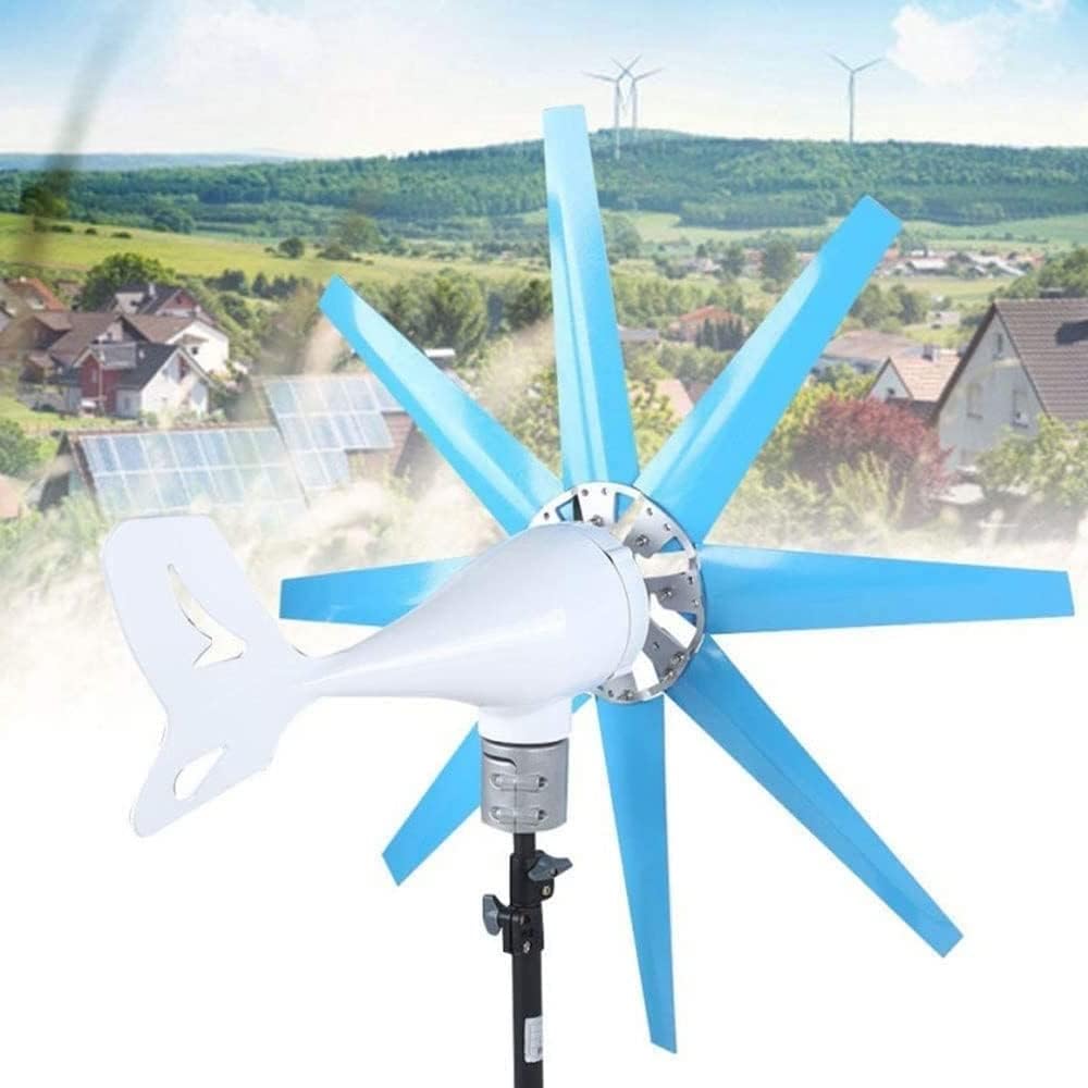 8 Blades Wind Turbine Generator, 12V/24V Free Energy Generator, Wind Generator Kit with Charge Controller, Windmill for Marine, Home Hybrid Solar Wind System