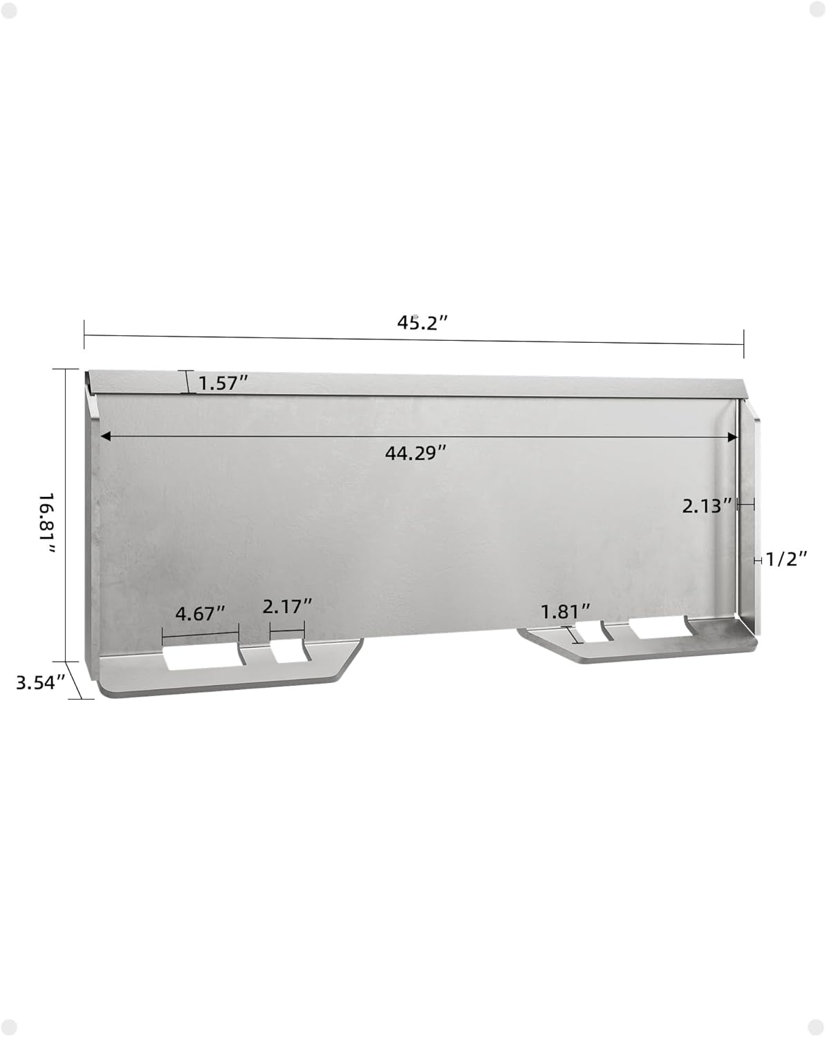 1/2 in Skid Steer Attachment Plate, Steel Skid Steer Mount Plate, Quick Attachment Loader Plate Easy to Weld or Bolt to Different Accessories
