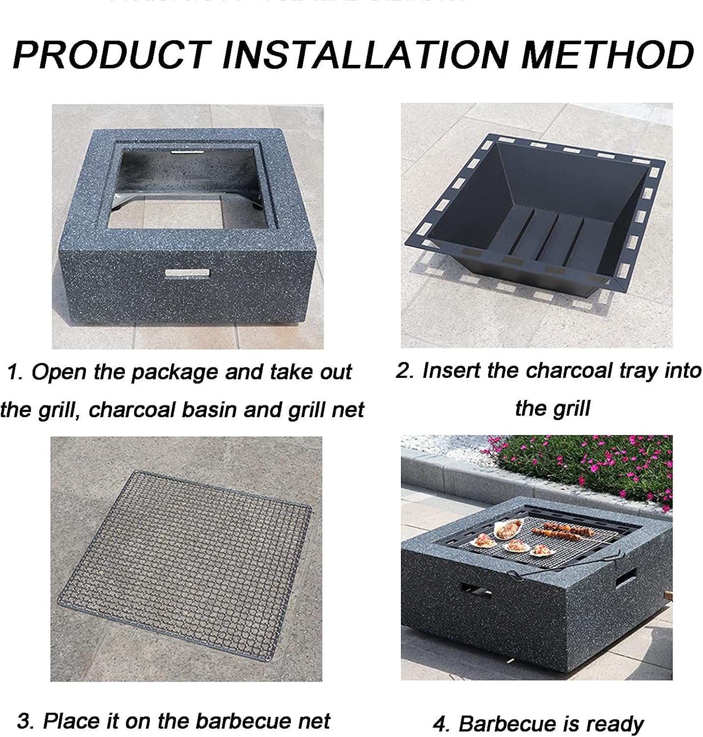 Fire Pit Outdoor Wood Burning fire Pit, with Spark Screen, Fireplace Poker, Outdoor Courtyard fire Pit, with Barbecue Set