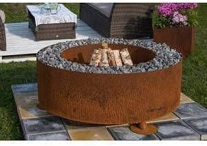 Higley Welding Cor-Ten Weathering Steel Fire Pit Campfire Ring 30