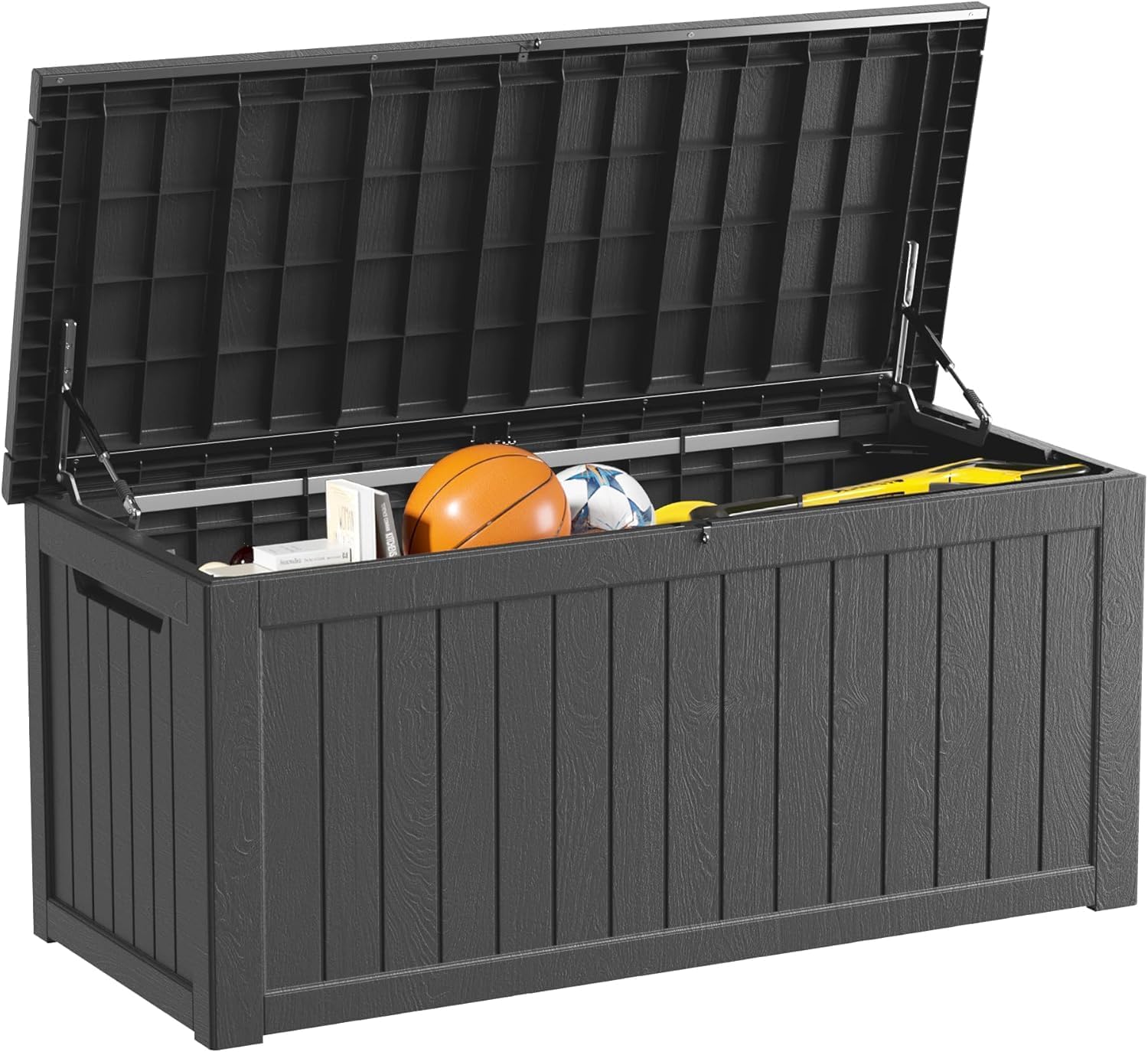 270GAL Deck Box - Black ，Large Capacity，UV-Resistant ，Deck Box，Patio，Yard，Garden Storage