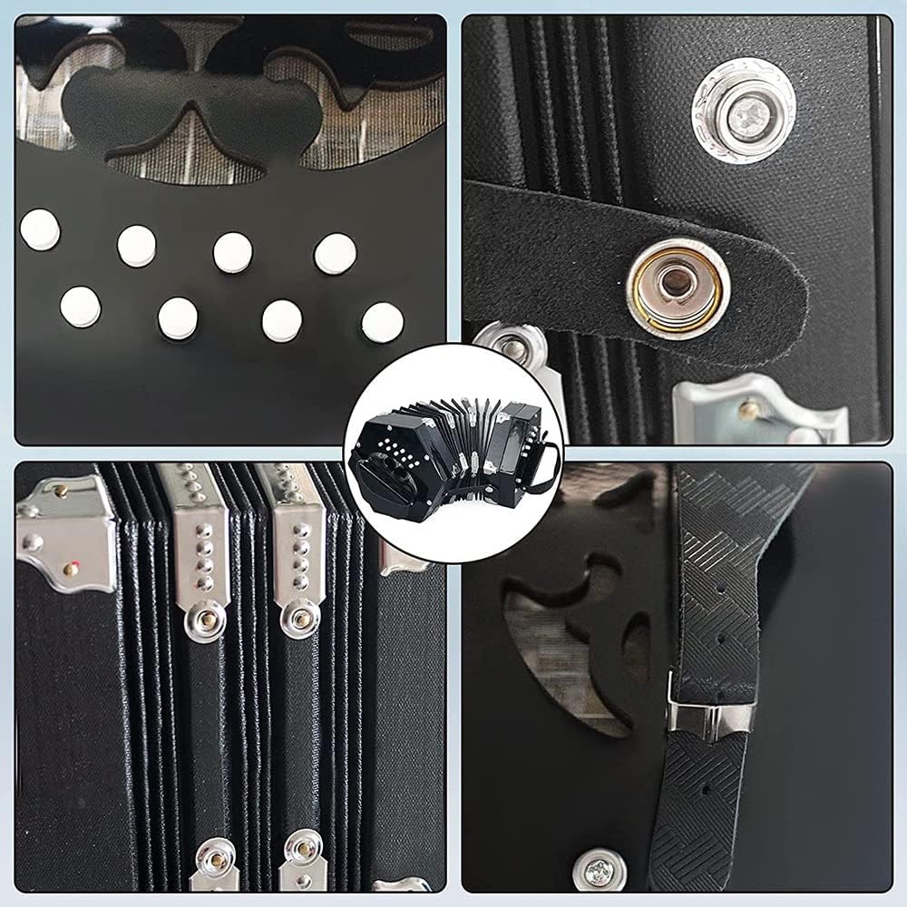 20 Buttons Concertina Accordion, With Adjustable Hand Strap, Carrying Bag, For Adults Beginner Daily Practice Stage Performance