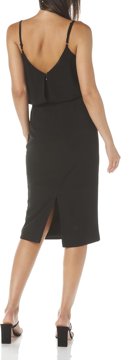 Dress The Population Womens Alondra Blouson Tank Pencil Skirt Midi Dress