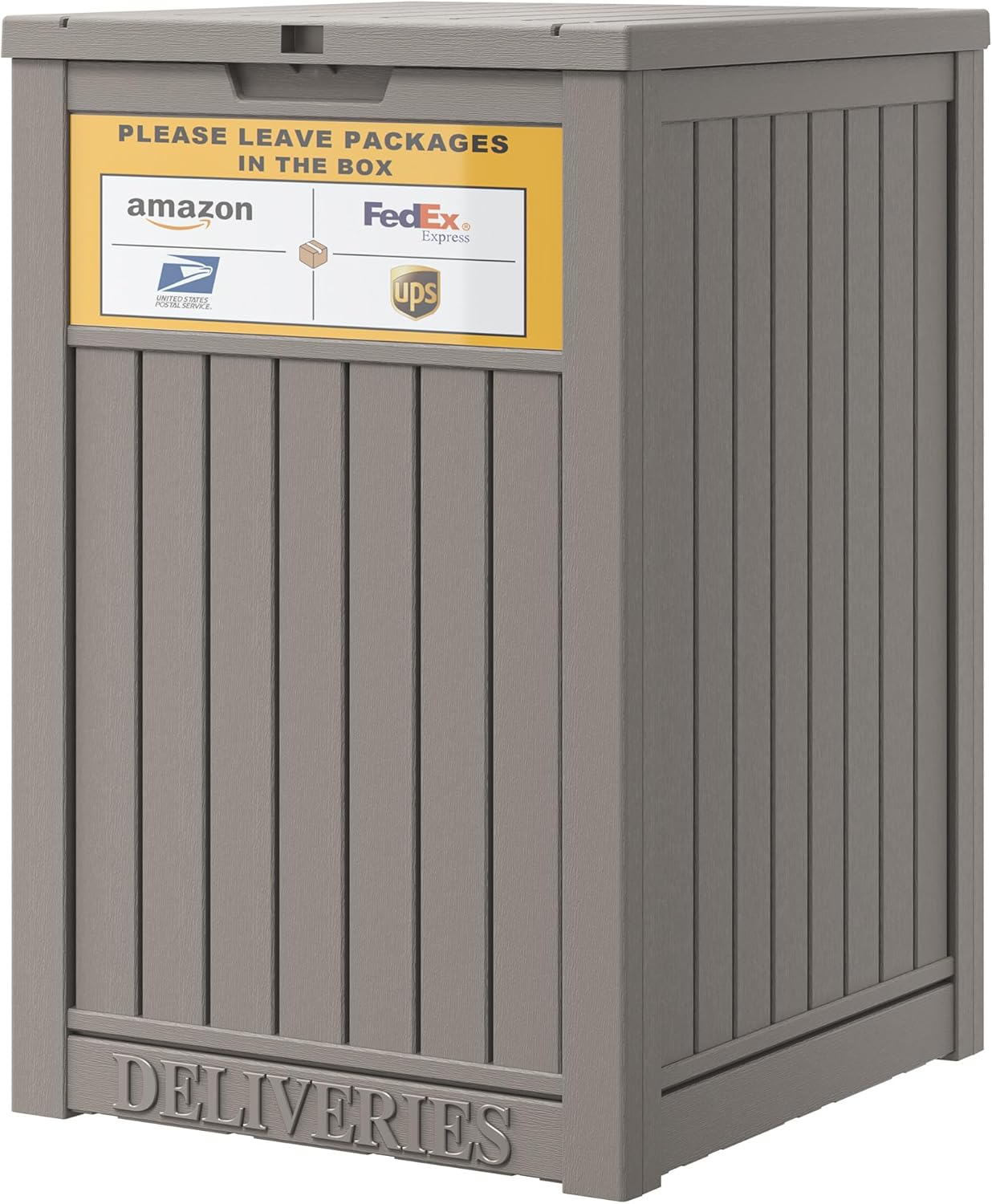 Package Delivery Box for Outside, with Delivery Sign 48 Gallon Storage with Lockable Secure, Large Resin Outdoor Package Drop Container