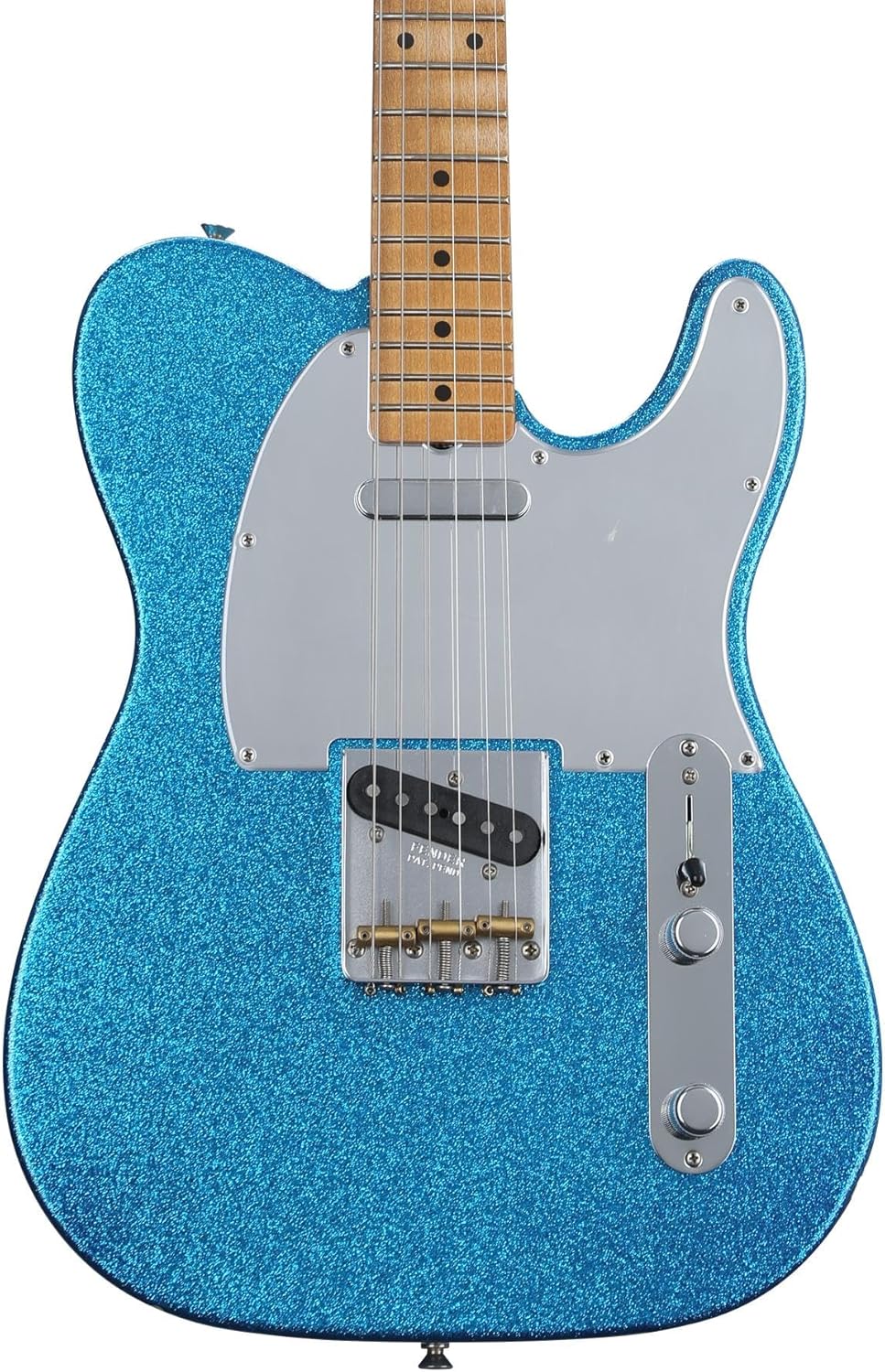 Fender J Mascis Telecaster Electric Guitar, with 2-Year Warranty, Blue Sparkle, Maple Fingerboard
