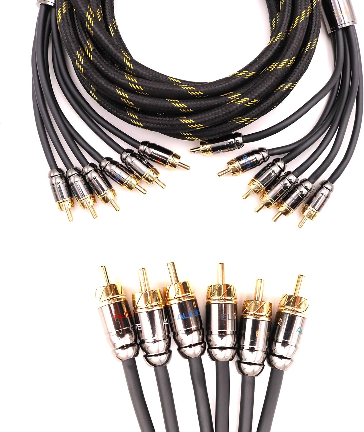 Elite Audio, EA-PROK4 + EA-PRO617, Pro Series Amplifier Wiring Kit and 6-Channel RCA Combo, 4000 Watts Max Power, 4GA Cables, Dual RCA Sets, ANL Fuse and Holder