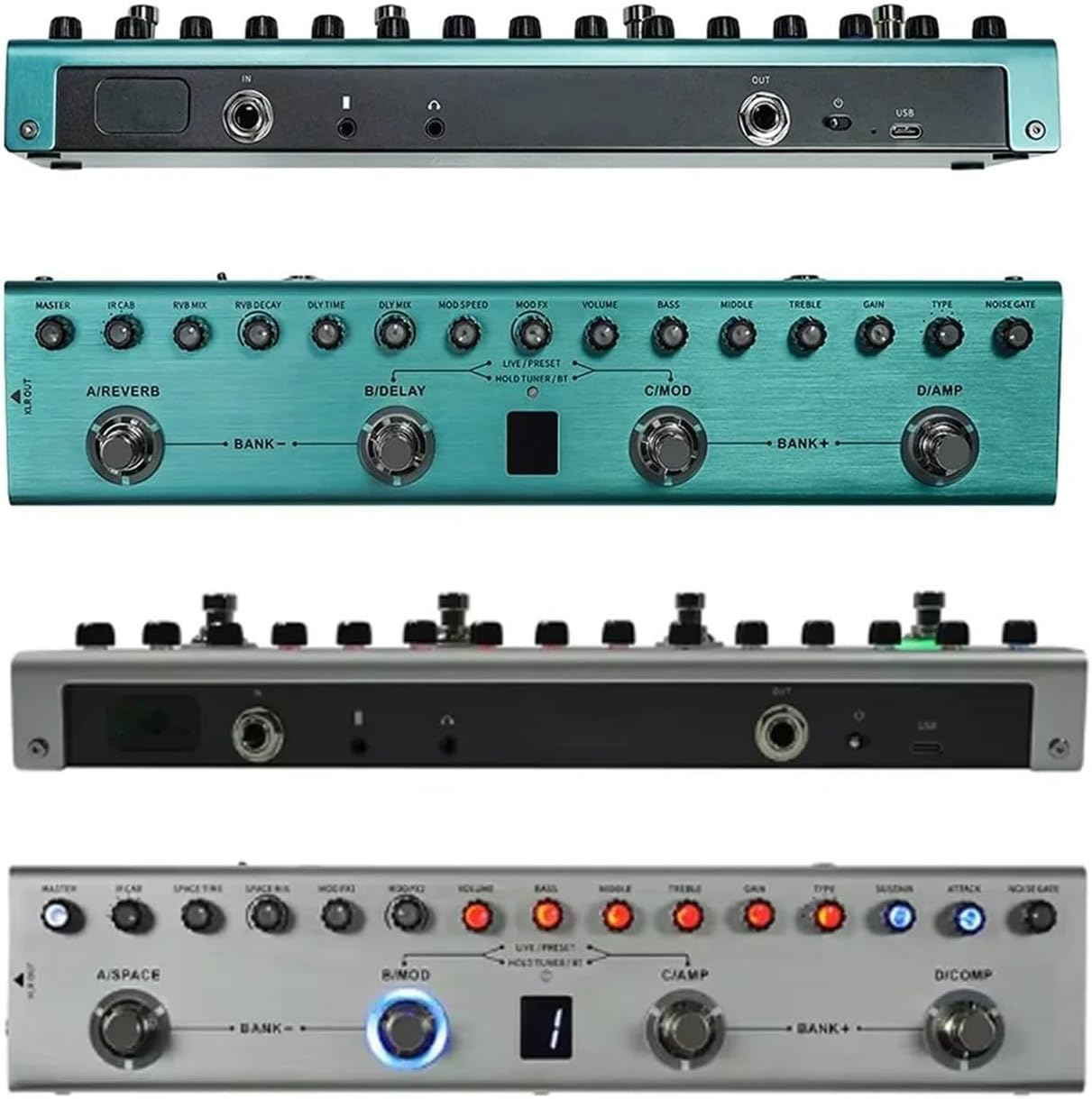 Professional Guitar Effects Pedals Guitar Multi Effects Pedal With 36 Presets Including Reverb Delay And Modulation Amplifier Functions(B)