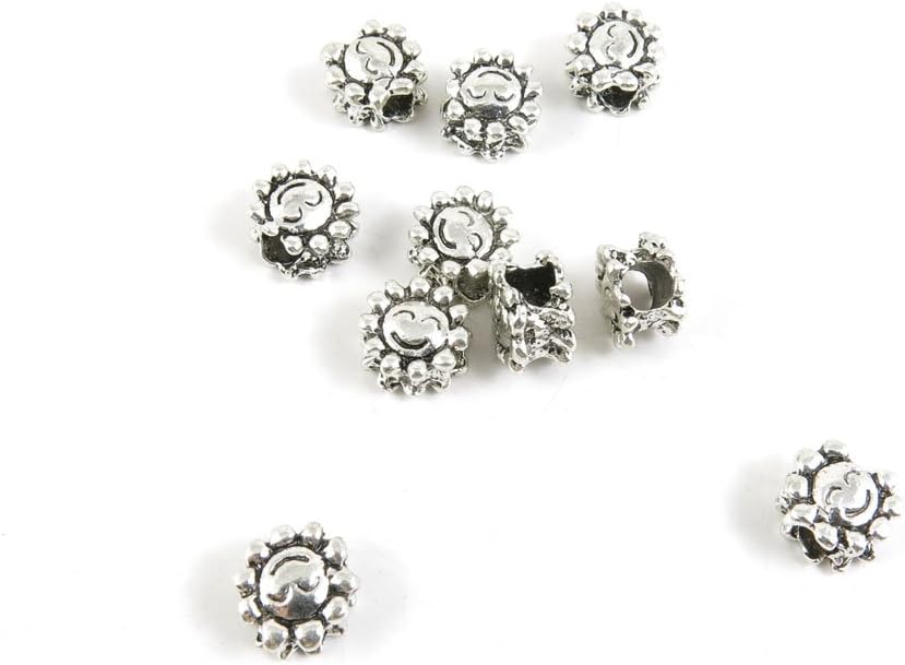 360 Pieces Antique Silver Tone Jewelry Making Charms Findings Fashion Wholesale Supplies Pendant Lots Bulk Supply I4NJ1O Sun Face Loose Beads
