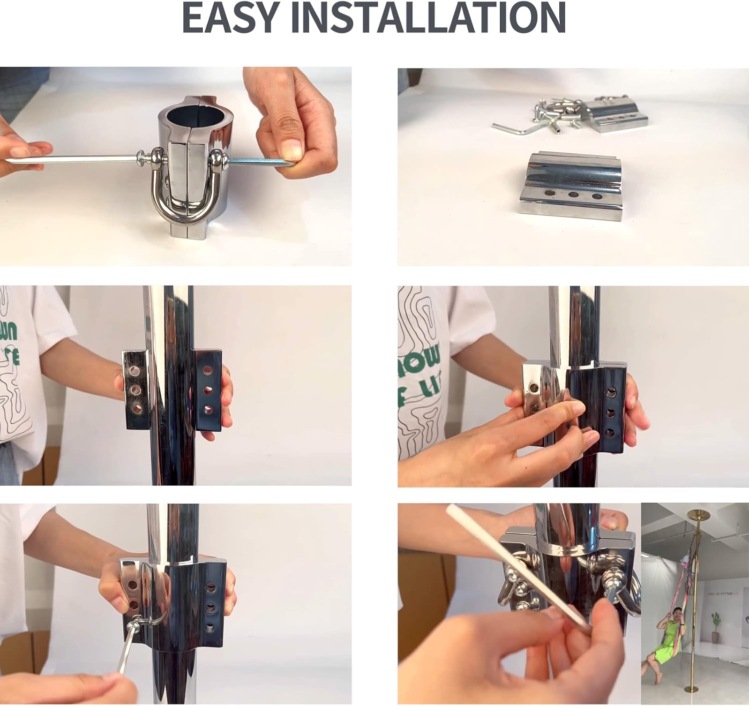 PRIOR FITNESS 45mm Pole Dancing Accessories Aerial Silks Silkii Pole Dancing Pole for Home Rotation Device Spinning Hanging Equipment