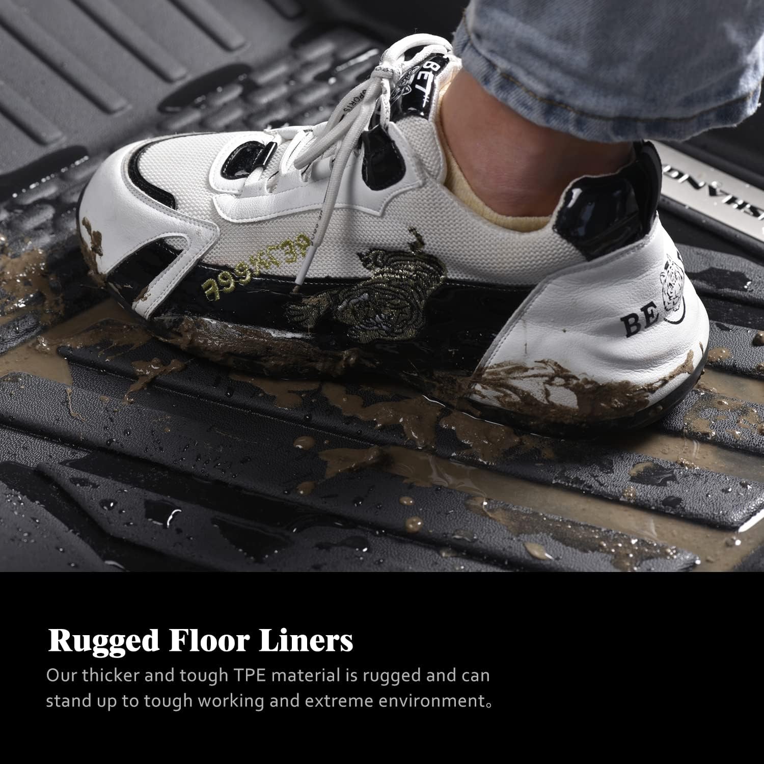 Floor Mats & Cargo Liner for 2026 Cadillac Vistiq 6 Seats Bucket Seats,TPE All Weather Protection Slush Floor Liner for Vistiq Accessories(Trunk Mat+Backrest Mat+Floor Mat)